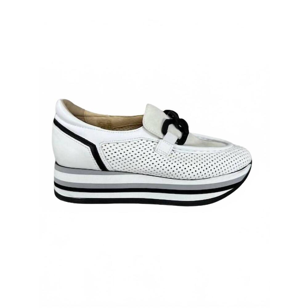 NEW SOFTWAVES women's cassie platform loafers in white ice